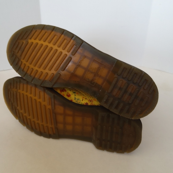 Women's Dr Martens 1460 genuine leather yellow floral combat boots - Picture 8 of 16